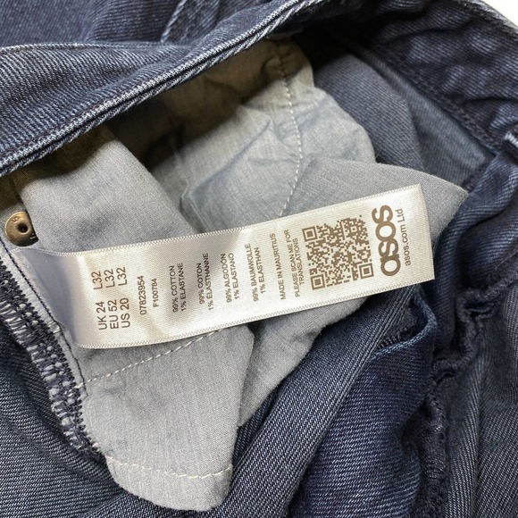 ASOS Denim Dark Wash Cropped Ankle Jeans - Picture 7 of 7